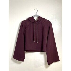 Athleta Women's Burgundy Red Steady State Crop Sweatshirt Size Small Hoodie